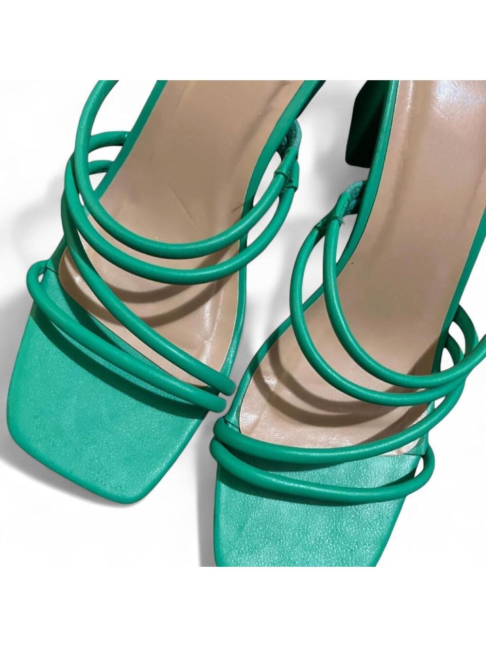 Size 9 A New Day Green Strappy Block Heel Sandals - Picture 5 of 6